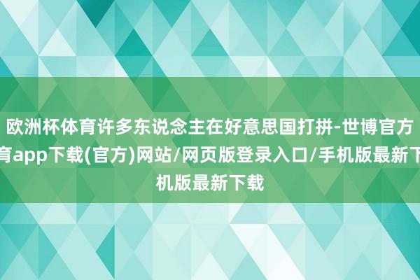 欧洲杯体育许多东说念主在好意思国打拼-世博官方体育app下载(官方)网站/网页版登录入口/手机版最新下载