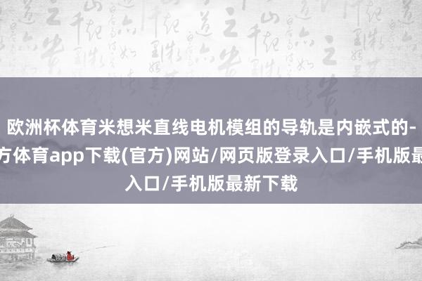 欧洲杯体育米想米直线电机模组的导轨是内嵌式的-世博官方体育app下载(官方)网站/网页版登录入口/手机版最新下载