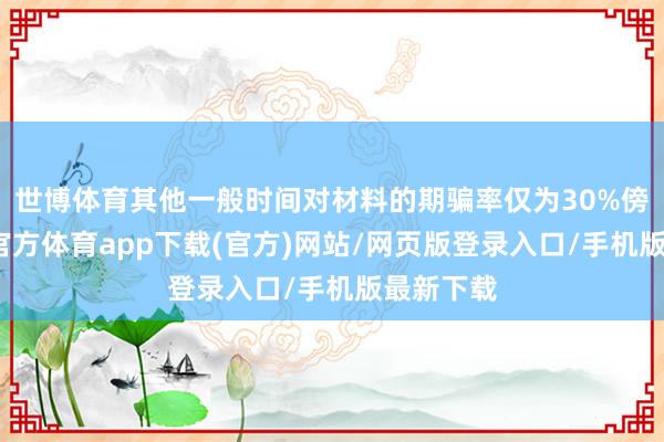 世博体育其他一般时间对材料的期骗率仅为30%傍边-世博官方体育app下载(官方)网站/网页版登录入口/手机版最新下载