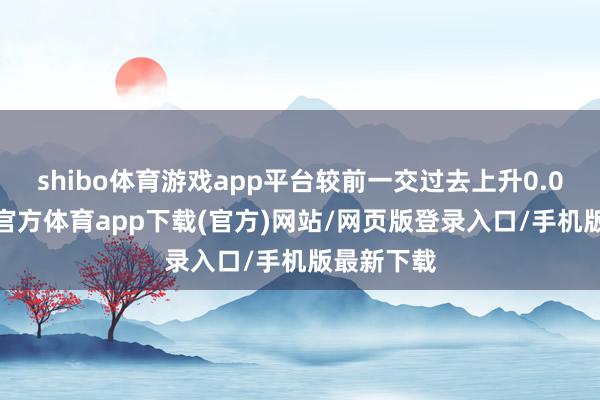 shibo体育游戏app平台较前一交过去上升0.02%-世博官方体育app下载(官方)网站/网页版登录入口/手机版最新下载