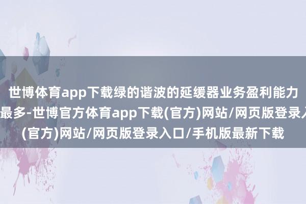 世博体育app下载绿的谐波的延缓器业务盈利能力最强、双环传动收入最多-世博官方体育app下载(官方)网站/网页版登录入口/手机版最新下载